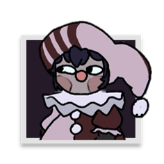 drawing of a purple clown