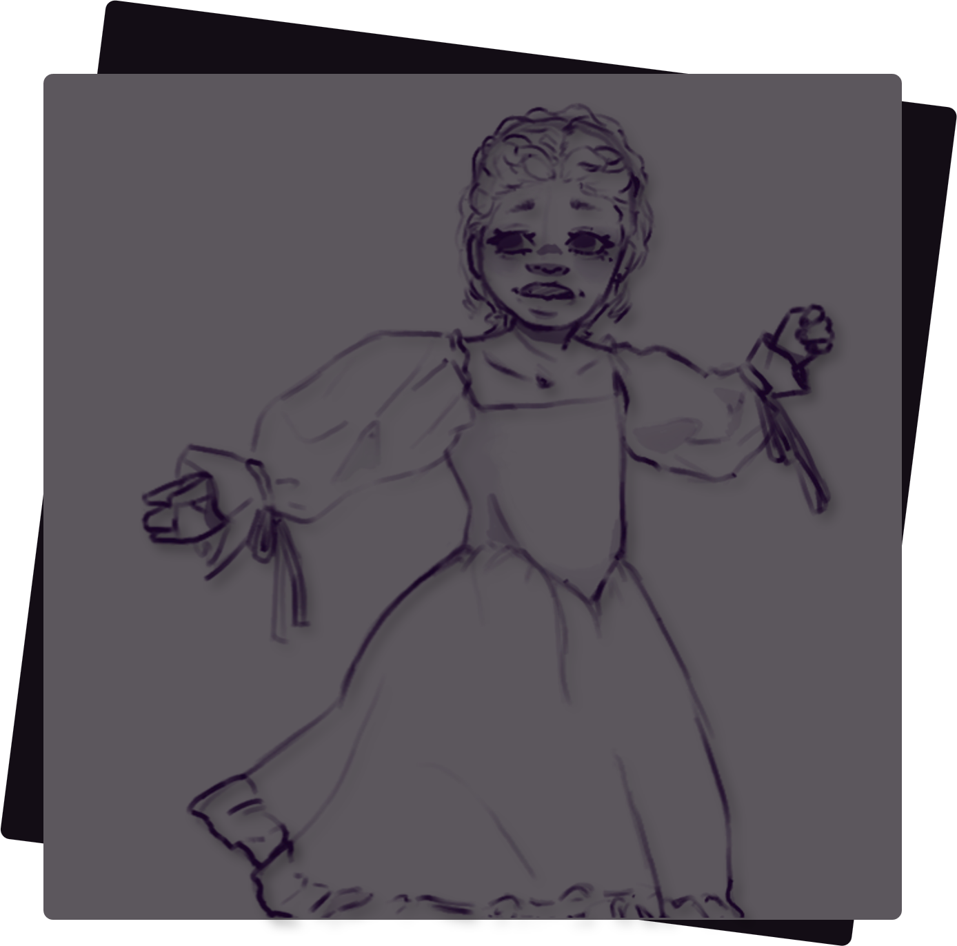 drawing of a purple clown